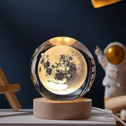 3D Moon Crystal Ball Night Light – Light Up Your Universe