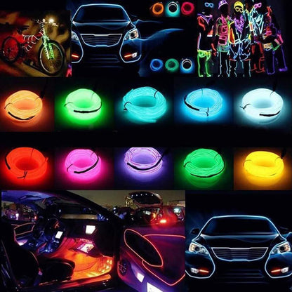 Automaze™ EL Wire Neon Light (5M, 5V) – Turn Your Car Into a Vibe
