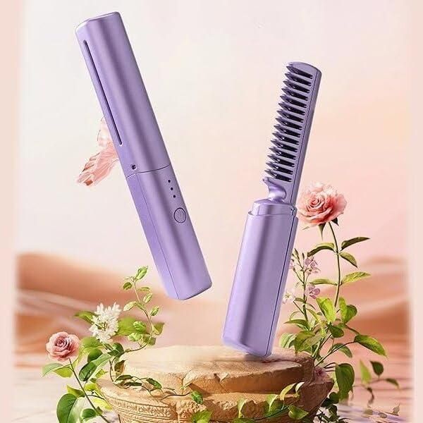 Rechargeable Hot Comb Hair Straightener – Sleek Hair, Anytime. Anywhere.