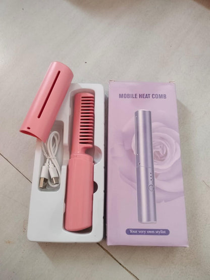 Rechargeable Hot Comb Hair Straightener – Sleek Hair, Anytime. Anywhere.